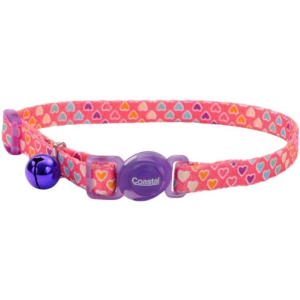 Coastal Pet Safe Cat Breakaway Collar Multi Heart - 12in.L x 3/8in.W