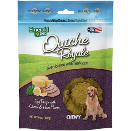 Emerald Pet Quiche Royal Ham and Cheese Treat for Dogs - 6 oz