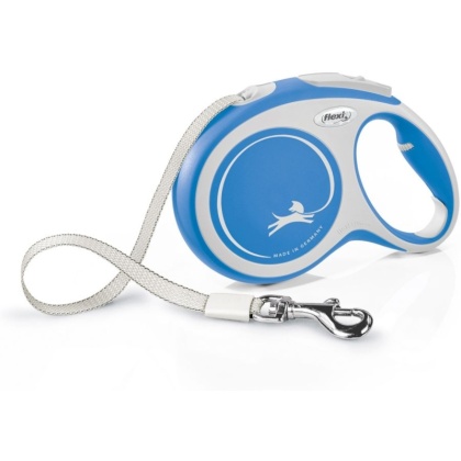 Flexi New Comfort Retractable Tape Leash - Blue - Large - 26\' Tape (Pets up to 110 lbs)