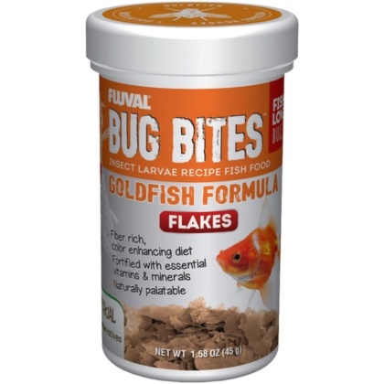 Fluval Bug Bites Insect Larvae Goldfish Formula Flakes - 1.59 oz