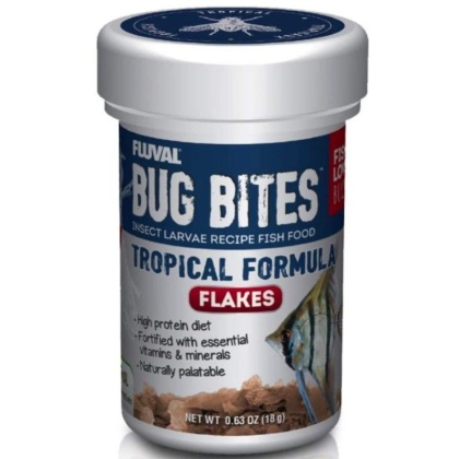 Fluval Bug Bites Insect Larvae Tropical Fish Flake - 0.63 oz