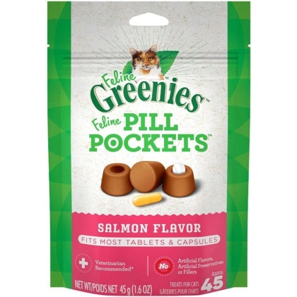 Greenies Pill Pockets Salmon Flavor Cat Treats - 1.6 oz