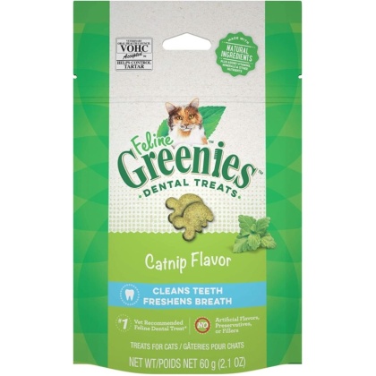 Greenies Feline Natural Dental Treats Catnip Flavor - 2.1 oz