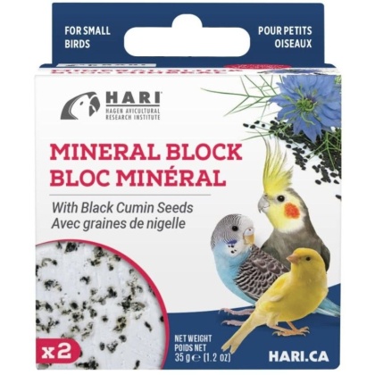 HARI Black Cumin Seed Mineral Block for Small Birds - 1.2 oz