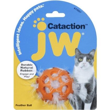 JW Pet Cataction Feather Ball Interactive Cat Toy  - 1 count