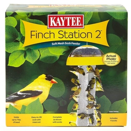 Kaytee Finch Station 2 Sock Feeder - 9-1/8in. Diameter x 21in. Tall