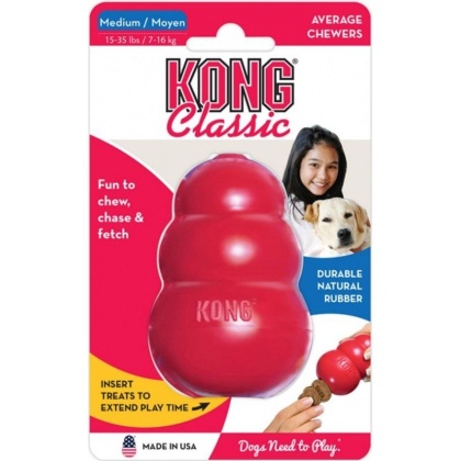 KONG Classic Dog Toy - Red - Medium - Dogs 15-35 lbs (3.5\