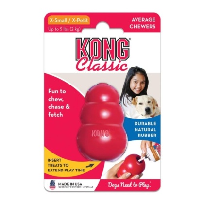 KONG Classic Dog Toy - Red - X-Small - Dogs up to 5 lbs (2.25\