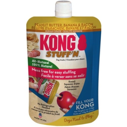 KONG Stuff\'N All Natural Peanut Butter, Banana and Bacon for Dogs - 6 oz