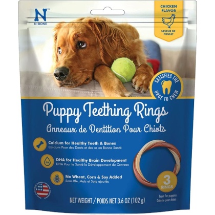 N-Bone Puppy Teething Ring - Chicken Flavor - Puppy Teething Ring - 3.5\