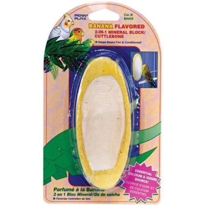 Penn Plax Bird Life E2 Banana Cuttlebone / Mineral Treat - 1 count