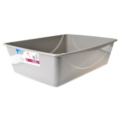 Petmate Litter Pan - Gray - Jumbo (22.3in.L x 16.8W x 6.8in.H)