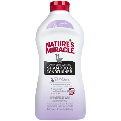 Pioneer Pet Nature\'s Miracle Skunk Odor Control Shampoo and Conditioner Lavender Scent - 32 oz