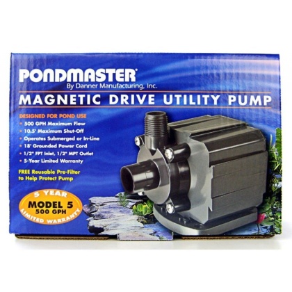 Pondmaster Pond-Mag Magnetic Drive Utility Pond Pump - Model 5 (500 GPH)