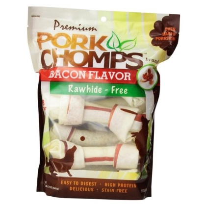 Pork Chomps Premium Pork Knotz - Bacon Flavor - Medium - 8 Count - (7\