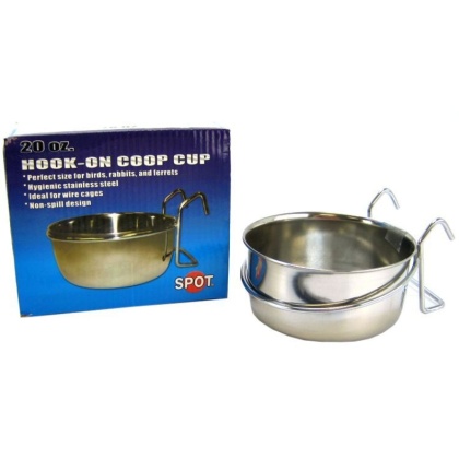 Spot Stainless Steel Hook-On Coop Cup - 20 oz (5.5in. Diameter)