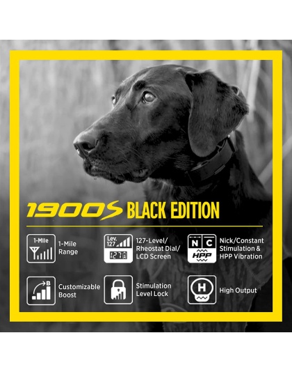 Dogtra 1900S Black Boost & Lock E-Collar Remote Dog Trainer 1-Mile Range