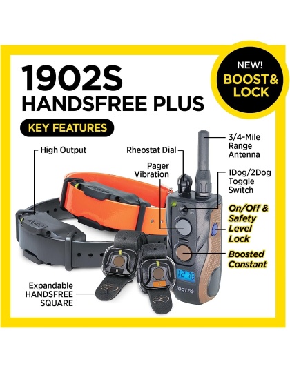 Dogtra 1902S HANDSFREE Plus Boost and Lock, Remote Dog Training E-Collar